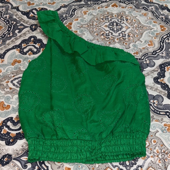 Express Emerald One-Shoulder Blouse - Picture 1 of 2